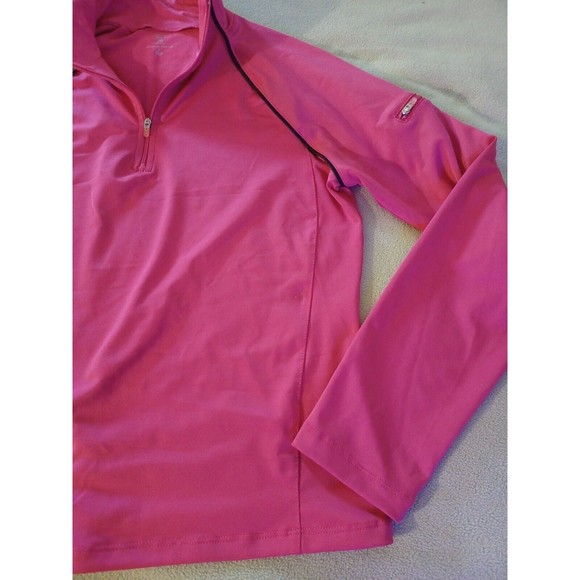 Gap Body Pink Blue Trim 1/4 Zip Moisture Wicking Jacket Women's Medium S… - Picture 4 of 7